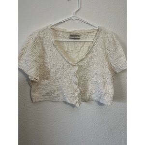 Cream Textured Women's Top